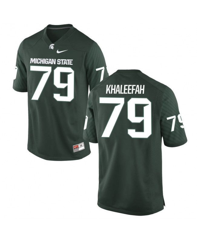 Men's Michigan State Spartans #79 Mustafa Khaleefah NCAA Nike Authentic Green College Stitched Football Jersey JI41L20JM